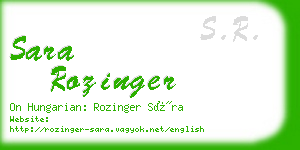 sara rozinger business card